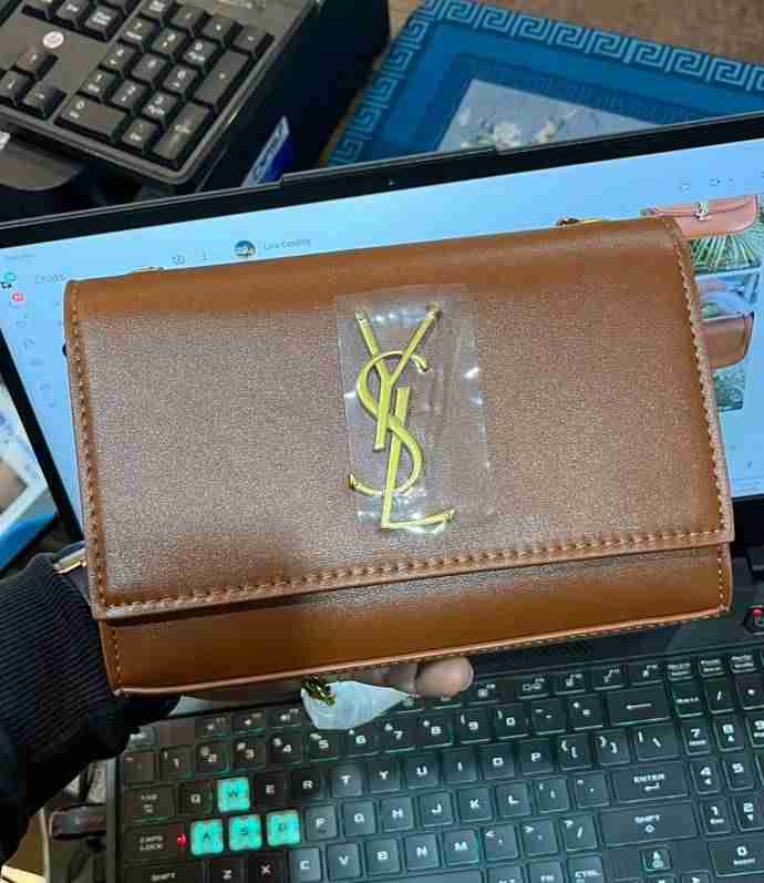 YSL purse matte brown