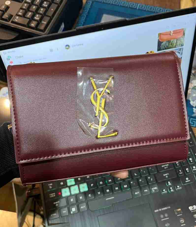 YSL purse matte maroon
